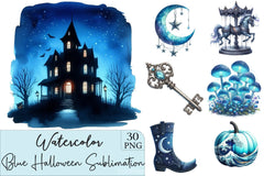 Blue Halloween Clipart Bundle 3 - CraftNest - Digital Crafting and Art
