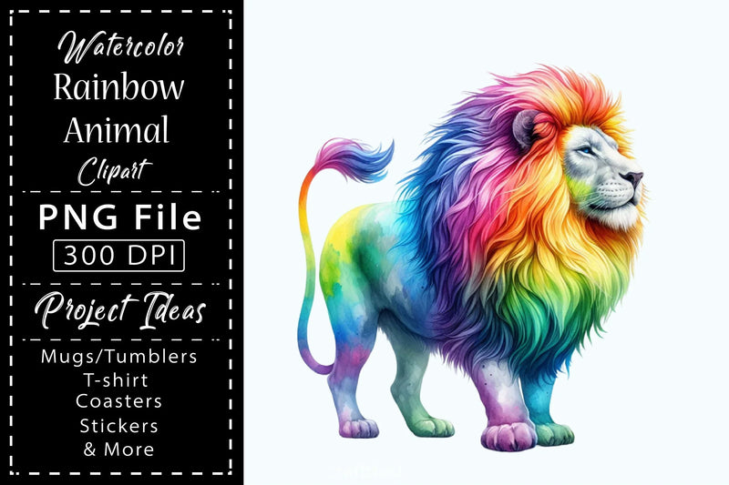 Rainbow Animals Clipart Bundle 14 - CraftNest - Digital Crafting and Art