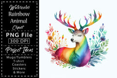 Rainbow Animals Clipart Set 4 - CraftNest - Digital Crafting and Art