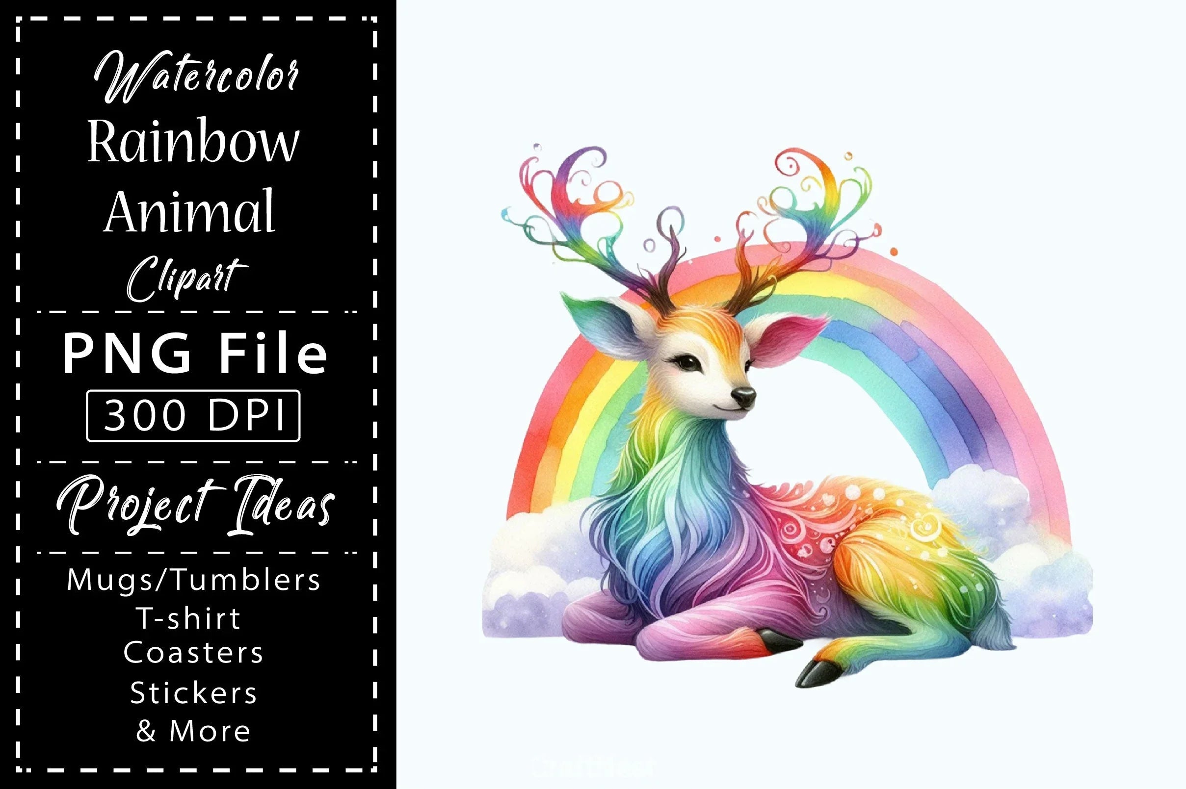 Rainbow Animals Clipart Bundle 15 - CraftNest - Digital Crafting and Art