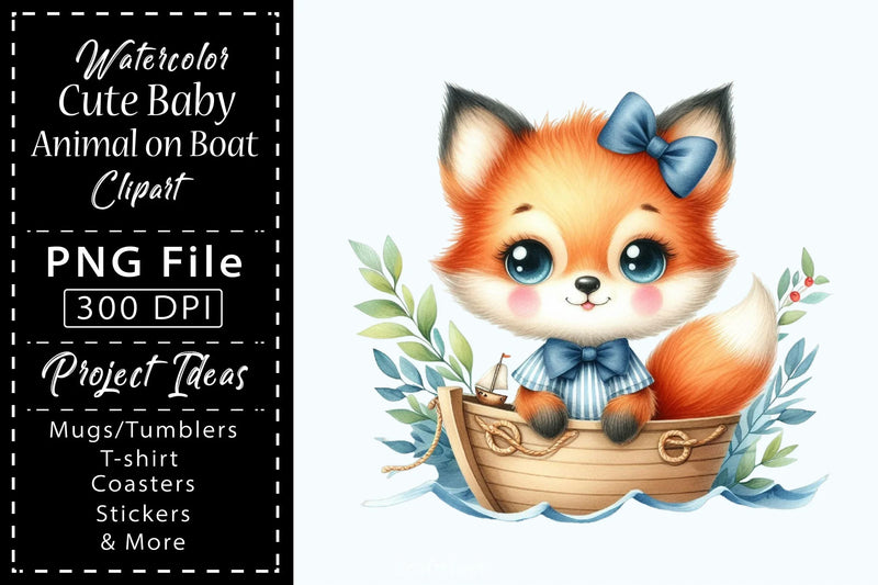 Cute Baby Animals Boat Clipart Bundle 16 - CraftNest - Digital Crafting and Art