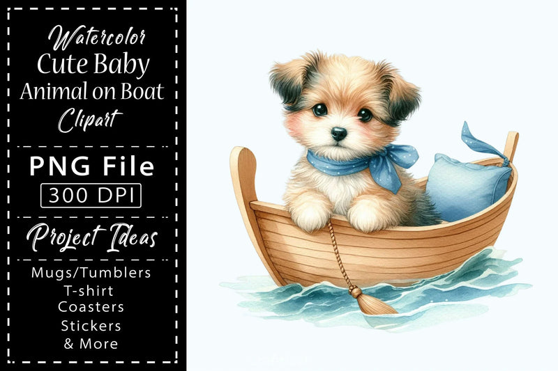 Cute Baby Animals Boat Clipart Bundle 7 - CraftNest - Digital Crafting and Art