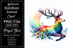 Rainbow Animals Clipart Bundle 2 - CraftNest - Digital Crafting and Art