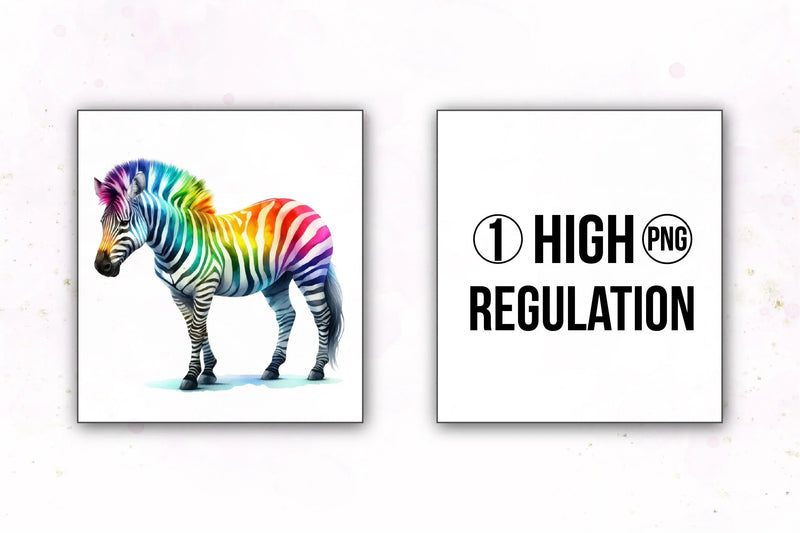 Rainbow Animals Clipart Set 5 - CraftNest - Digital Crafting and Art