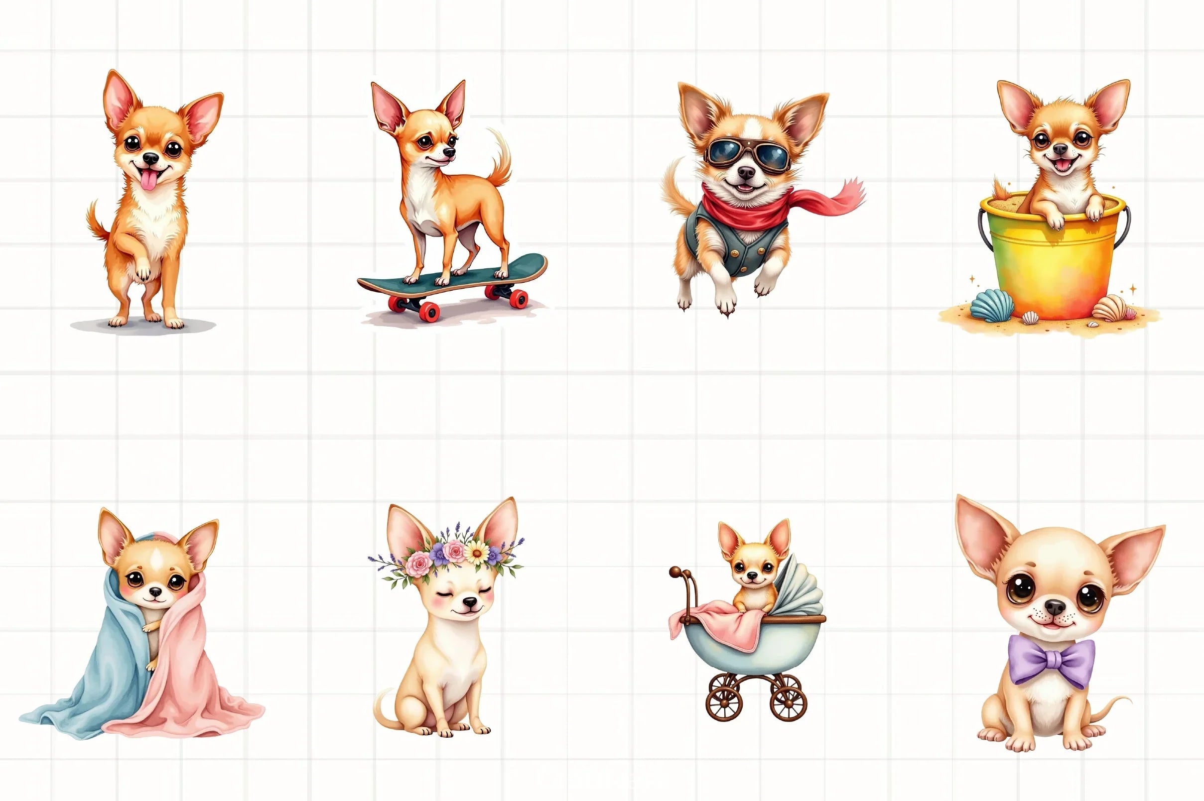Chihuahuas Clipart Bundle - CraftNest - Digital Crafting and Art