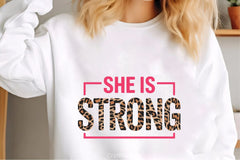 She Is Strong Leopard Print Clipart Bundle - CraftNest - Digital Crafting and Art
