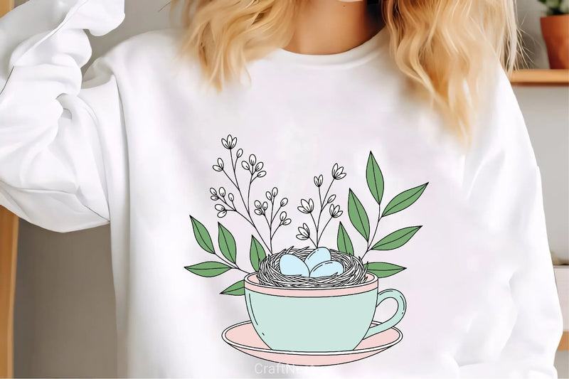 Birds Nest Eggs Teacup Spring Clipart Bundle - CraftNest - Digital Crafting and Art