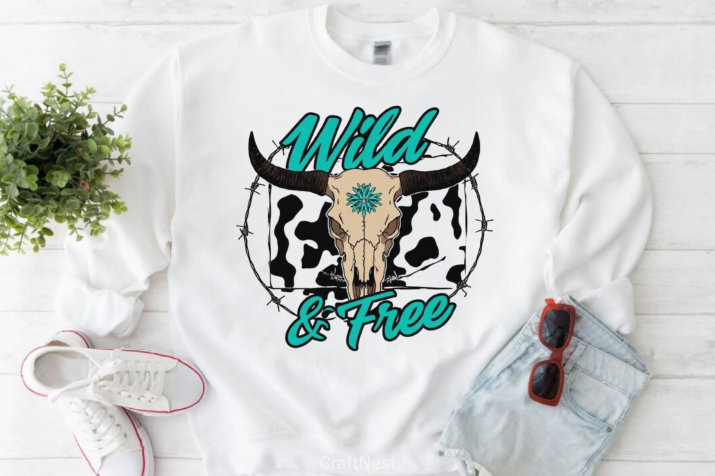 Wild Bull Head Western Clipart Bundle - CraftNest - Digital Crafting and Art