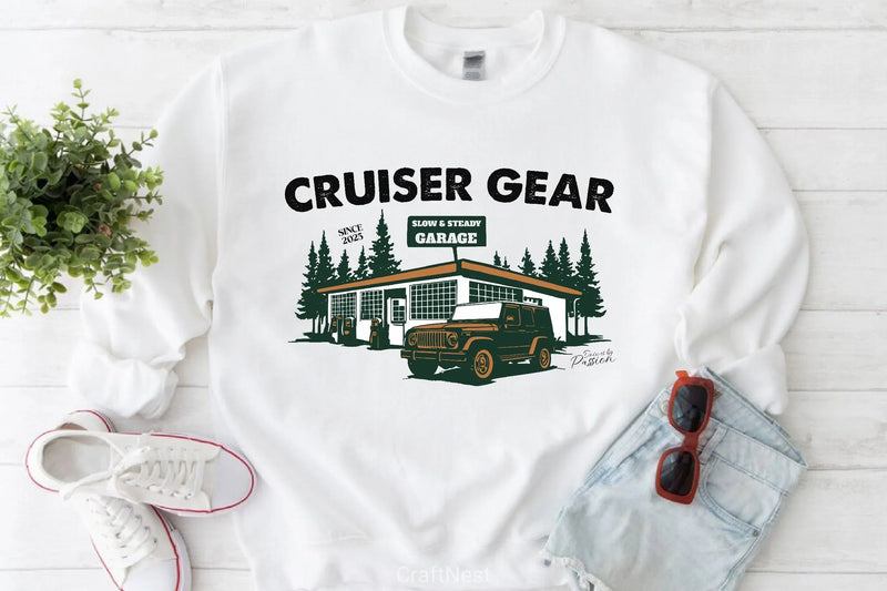 Cruiser Gear Garage T Shirt Design Bundle - CraftNest - Digital Crafting and Art