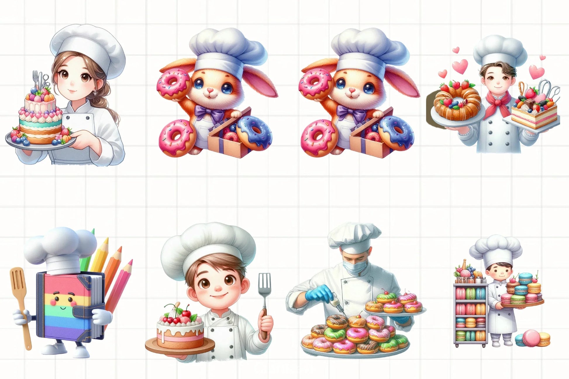 Pastry Chef Clipart Bundle - CraftNest - Digital Crafting and Art