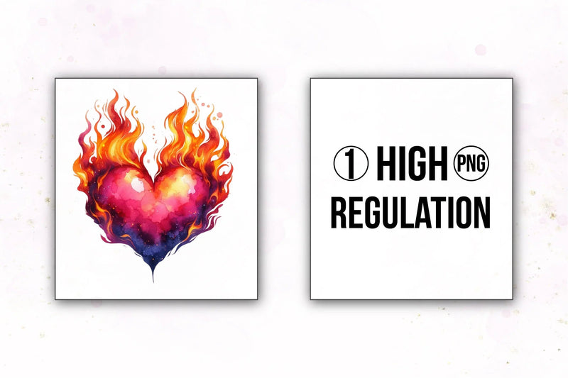 Flaming Heart Clipart Bundle 9 - CraftNest - Digital Crafting and Art