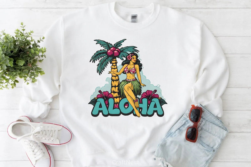 Vintage Pin Up Hula Dancer Clipart Bundle - CraftNest - Digital Crafting and Art