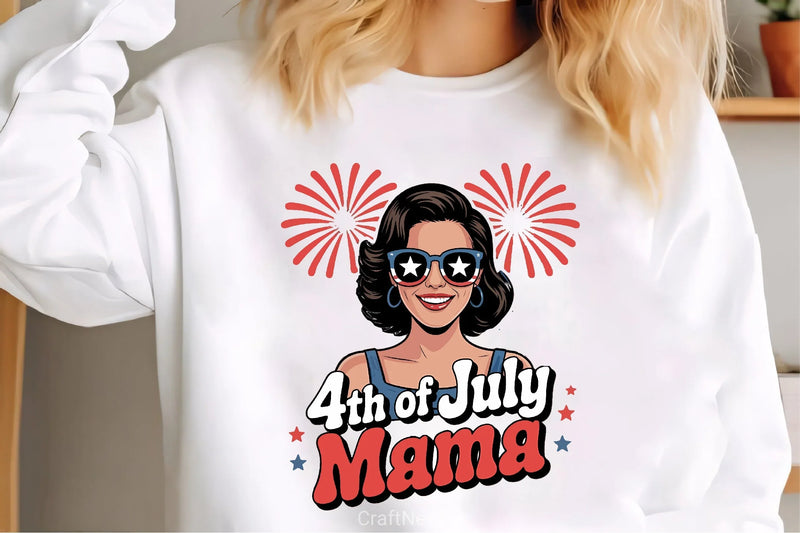 Fourth of July Retro Woman Fireworks Clipart Bundle - CraftNest - Digital Crafting and Art