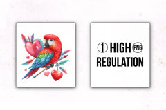 Bird Valentine's Day Clipart Bundle 1 - CraftNest - Digital Crafting and Art