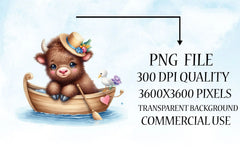 Cute Baby Animals Boat Clipart Bundle 14 - CraftNest - Digital Crafting and Art