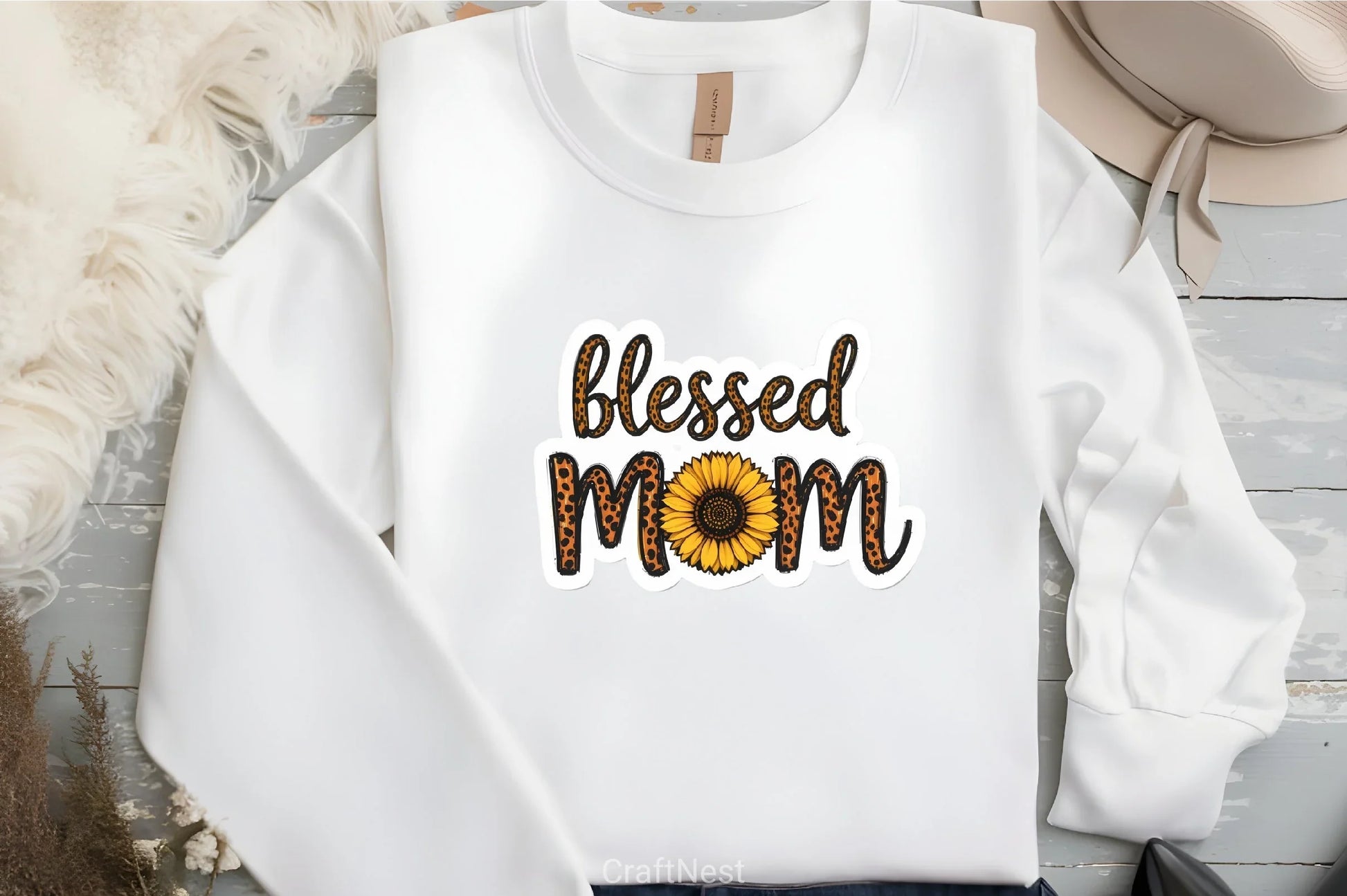 Blessed Mom Sunflower Leopard Clipart Bundle - CraftNest - Digital Crafting and Art