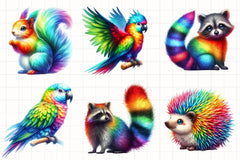 Rainbow Painted Animal Clipart Bundle - CraftNest - Digital Crafting and Art