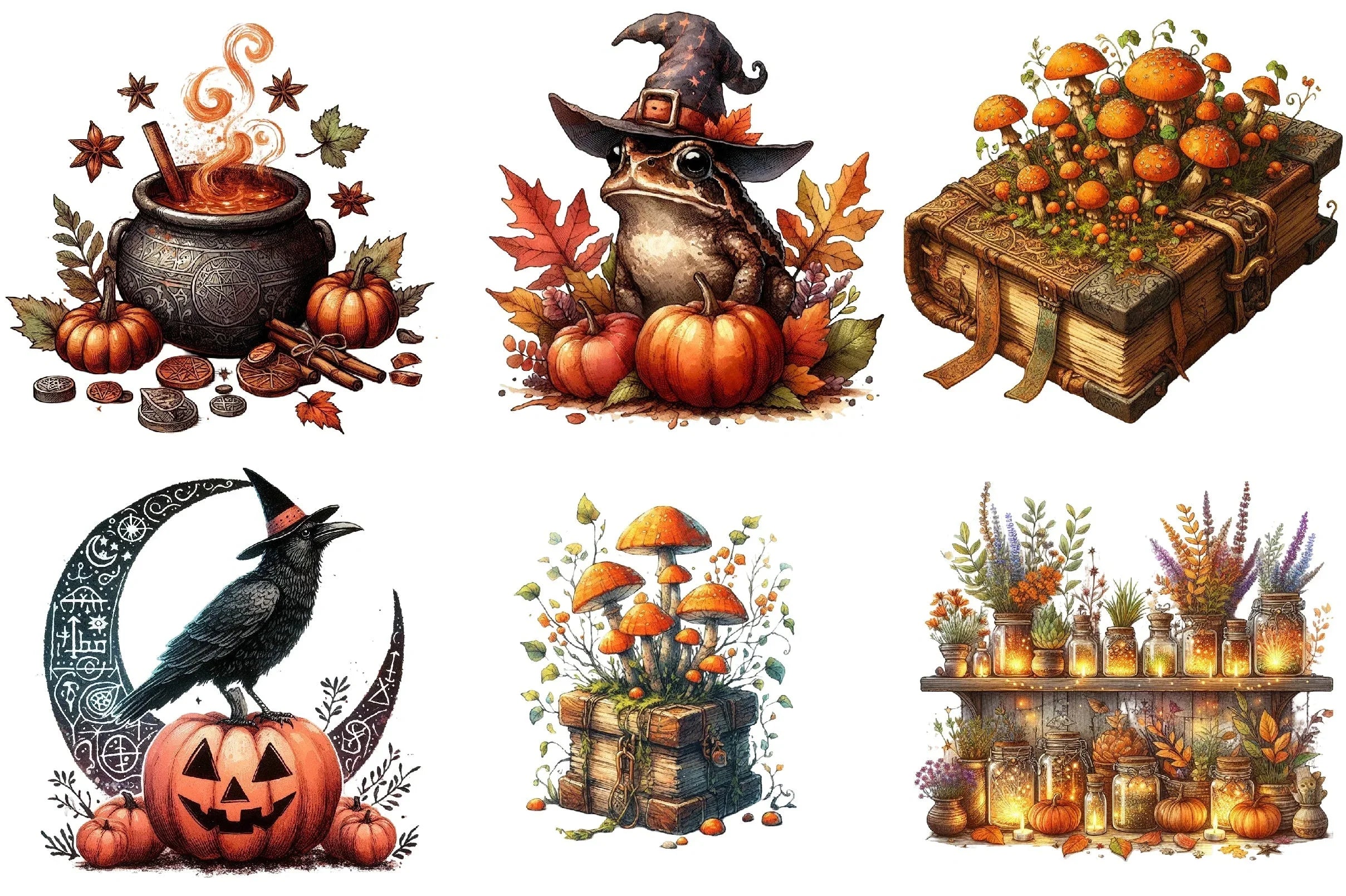 Witch Autumn Clipart Bundle - CraftNest - Digital Crafting and Art