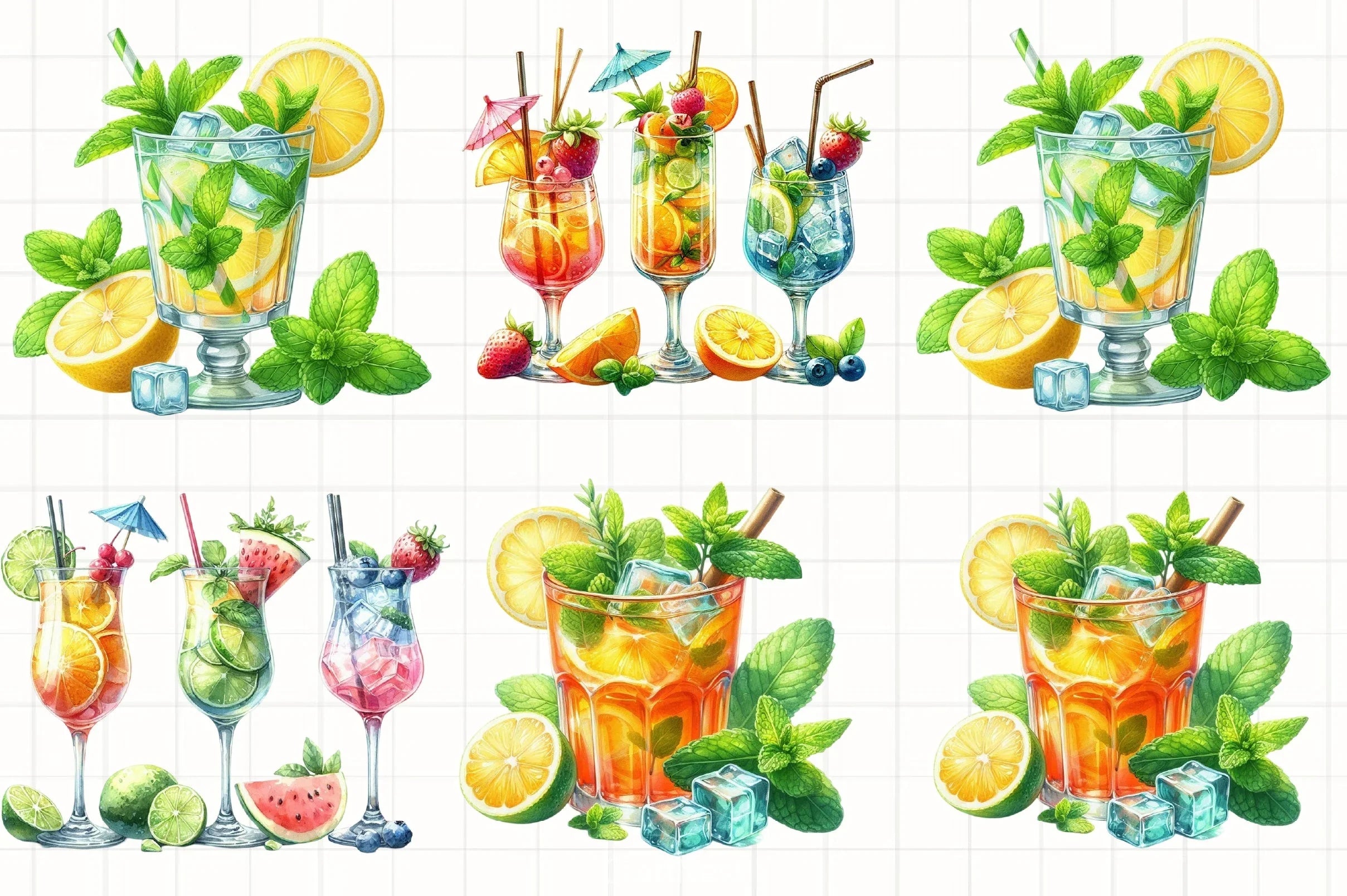 Summer Cocktails Clipart Bundle - CraftNest - Digital Crafting and Art