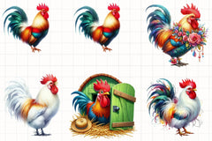 Rooster Chicken Clipart Bundle - CraftNest - Digital Crafting and Art