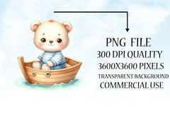 Cute Baby Animals Boat Clipart Bundle 8 - CraftNest - Digital Crafting and Art