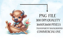 Cute Baby Animals Boat Clipart Bundle 3 - CraftNest - Digital Crafting and Art