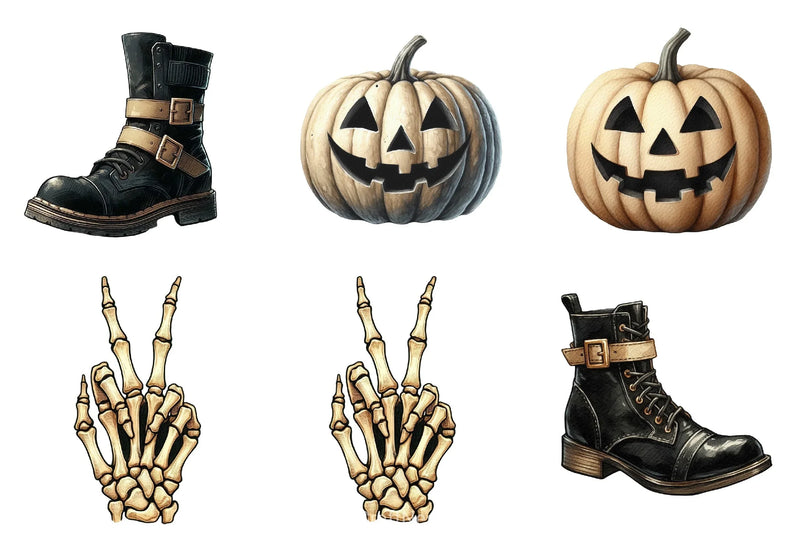 Beige & Black Halloween Clipart Bundle 2 - CraftNest - Digital Crafting and Art