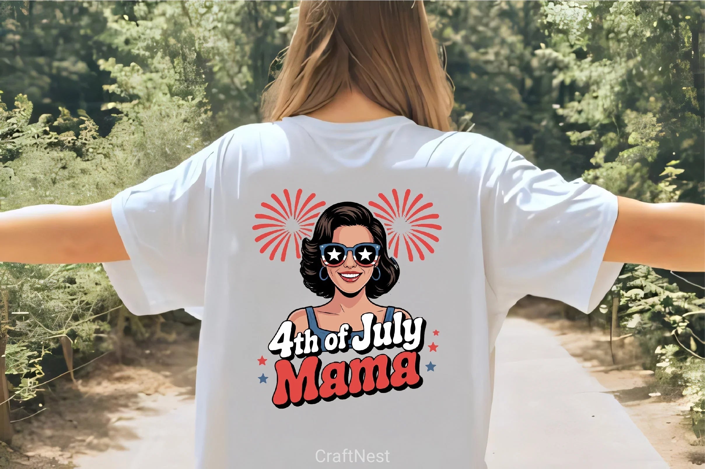 Fourth of July Retro Woman Fireworks Clipart Bundle - CraftNest - Digital Crafting and Art