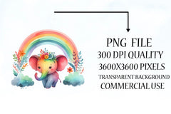 Rainbow Animals Clipart Bundle 10 - CraftNest - Digital Crafting and Art