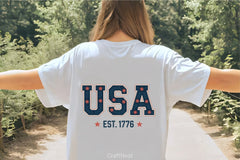 USA Floral Design Patriotic Tee Clipart Bundle - CraftNest - Digital Crafting and Art