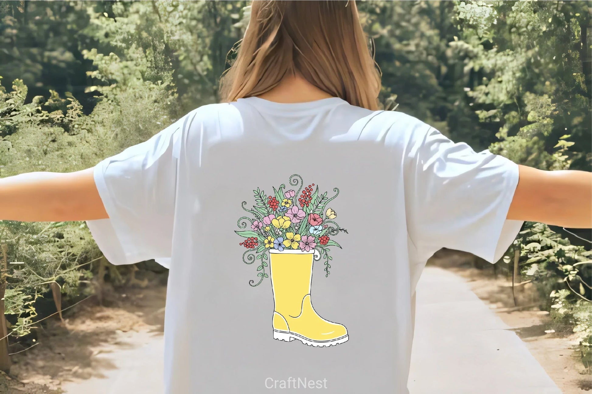 Yellow Rain Boots with Spring Flowers Clipart Bundle 8 - CraftNest - Digital Crafting and Art