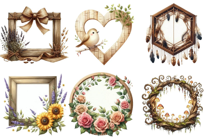 Wooden Frame Clipart Bundle - CraftNest - Digital Crafting and Art