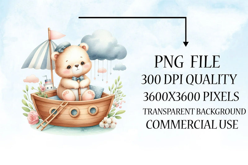 Cute Baby Animals Boat Clipart Bundle 20 - CraftNest - Digital Crafting and Art