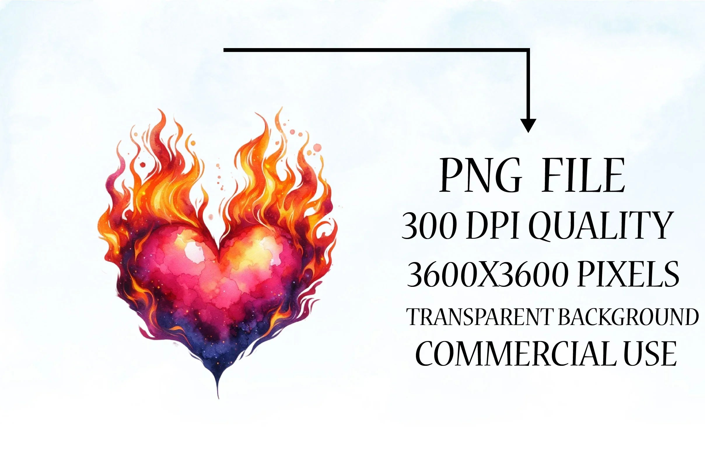 Flaming Heart Clipart Bundle 9 - CraftNest - Digital Crafting and Art