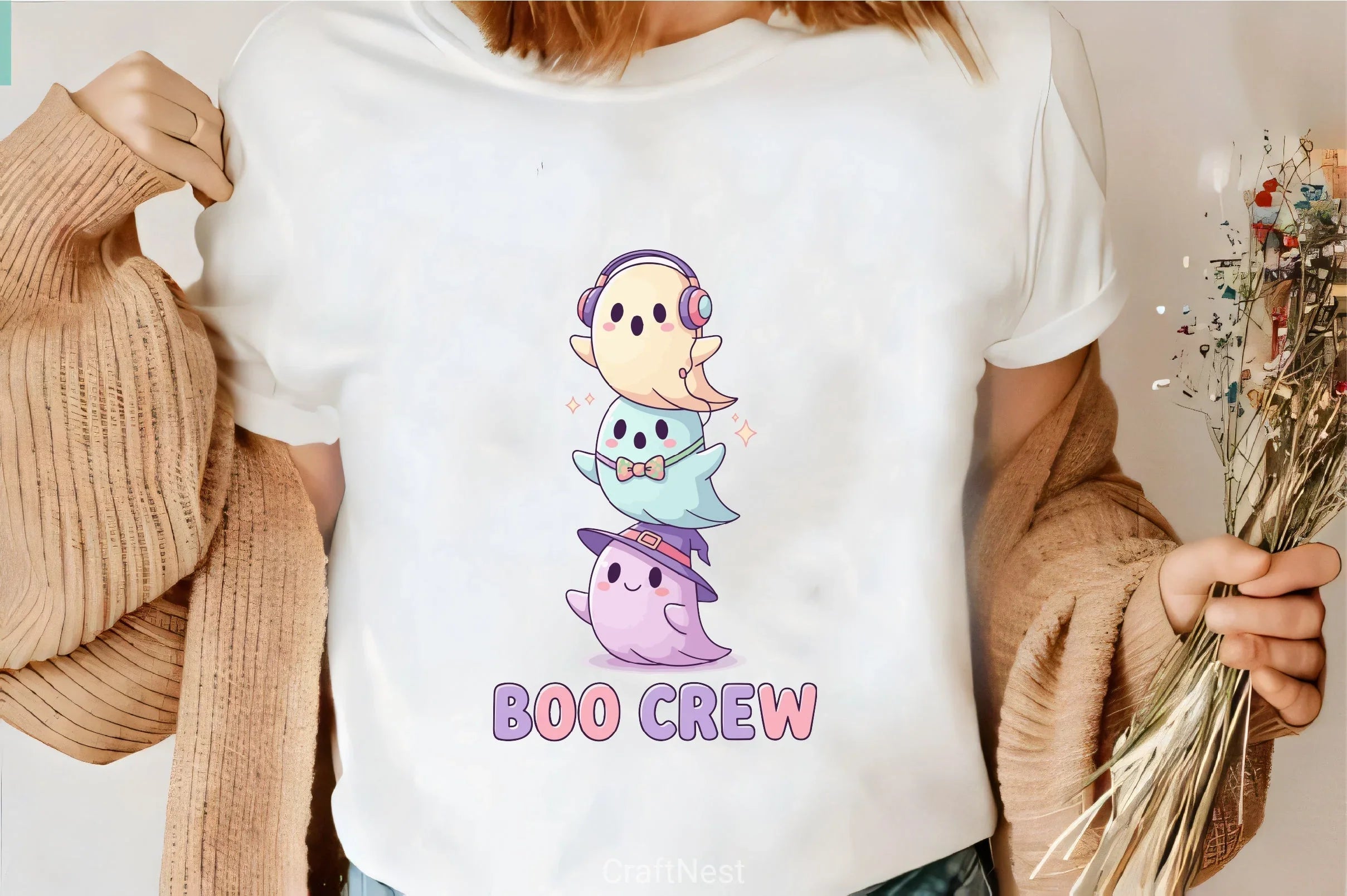 Boo Crew Ghosts Clipart Bundle - CraftNest - Digital Crafting and Art