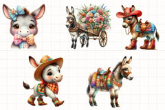 Farm Donkey Clipart Bundle - CraftNest - Digital Crafting and Art