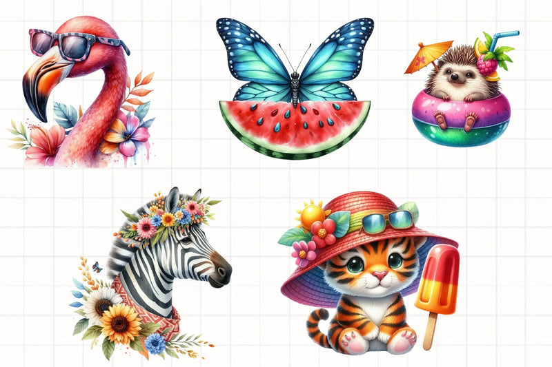 Summer Animals Clipart Bundle - CraftNest - Digital Crafting and Art