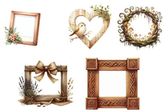 Wooden Frame Clipart Bundle - CraftNest - Digital Crafting and Art