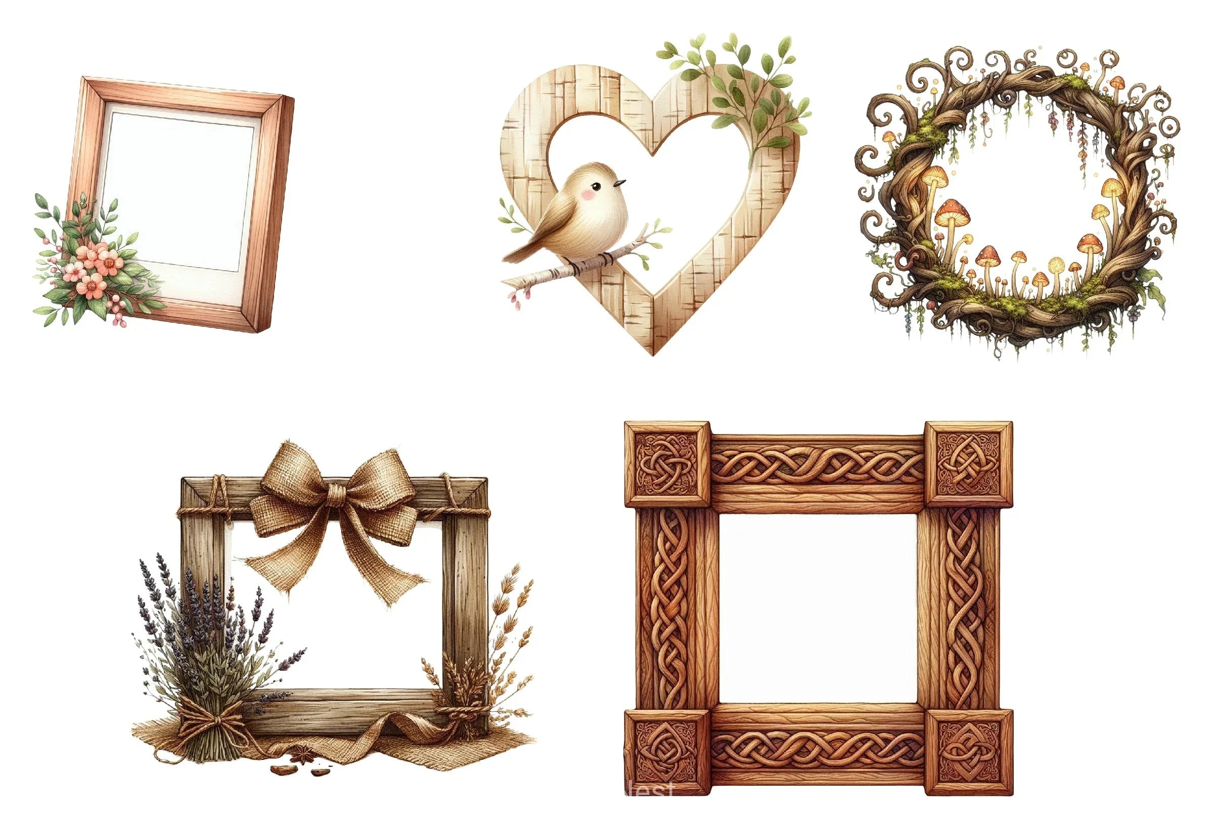 Wooden Frame Clipart Bundle - CraftNest - Digital Crafting and Art