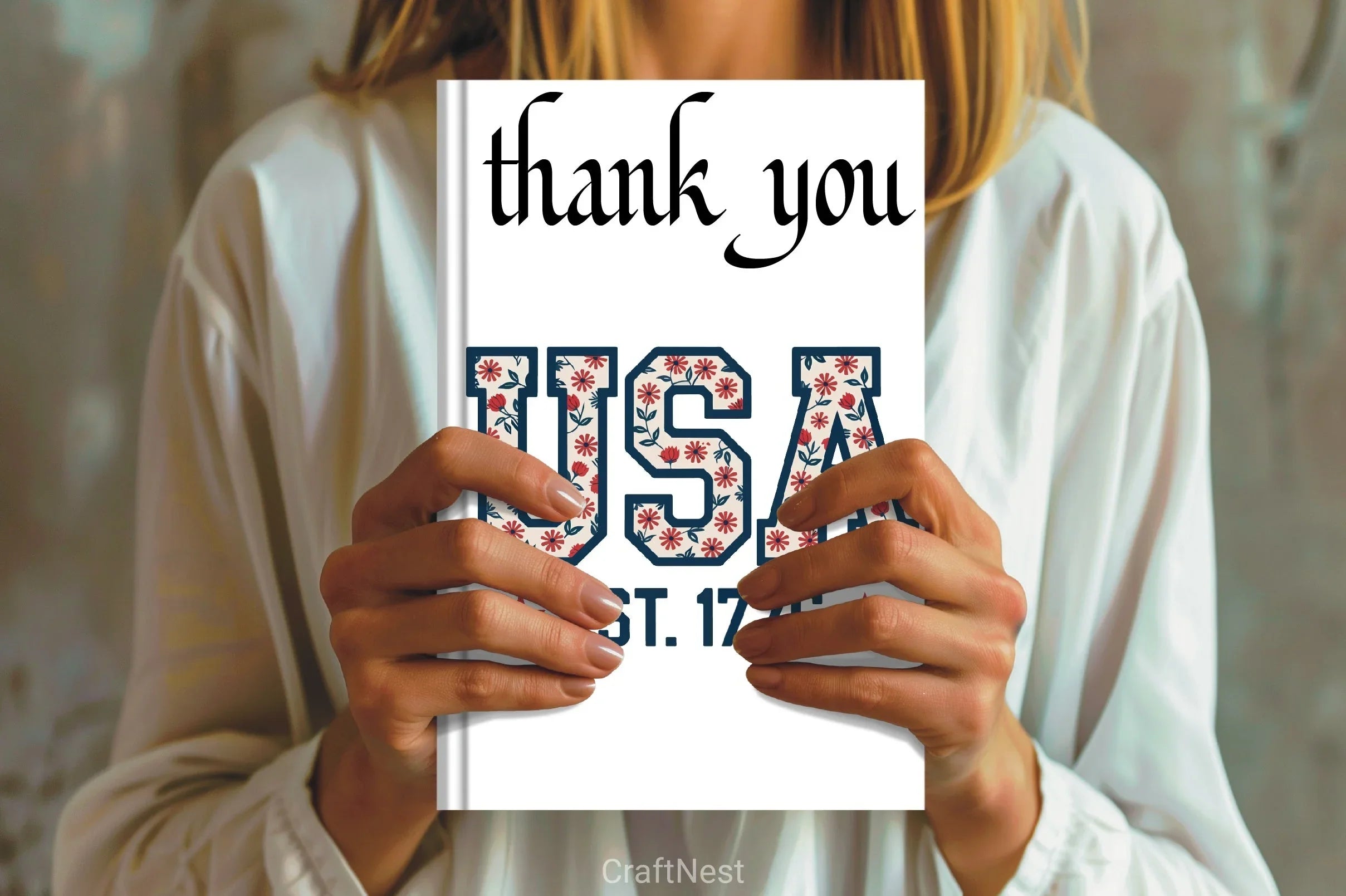 USA Floral Design Patriotic Flag Clipart Bundle - CraftNest - Digital Crafting and Art