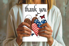 American & Leopard Print Hearts with Butterflies Clipart Bundle - CraftNest - Digital Crafting and Art