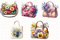 Flower Handbags Clipart Bundle - CraftNest - Digital Crafting and Art