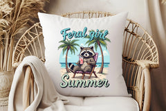 Feral Girl Summer Raccoon Shirt Clipart Bundle - CraftNest - Digital Crafting and Art