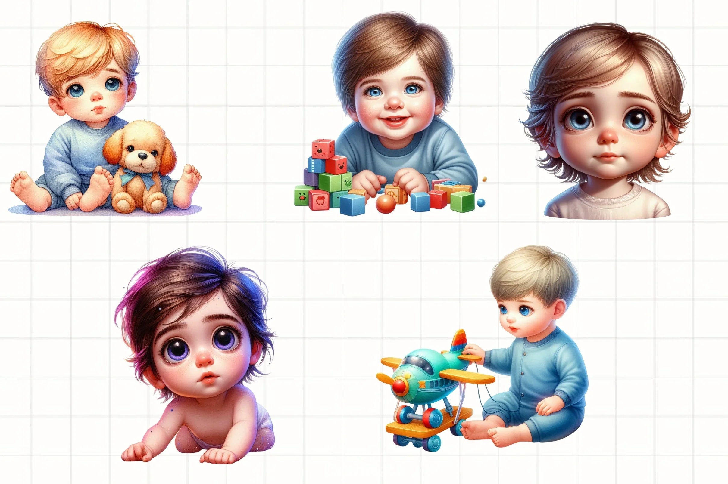 Cute Baby Clipart Bundle - CraftNest - Digital Crafting and Art