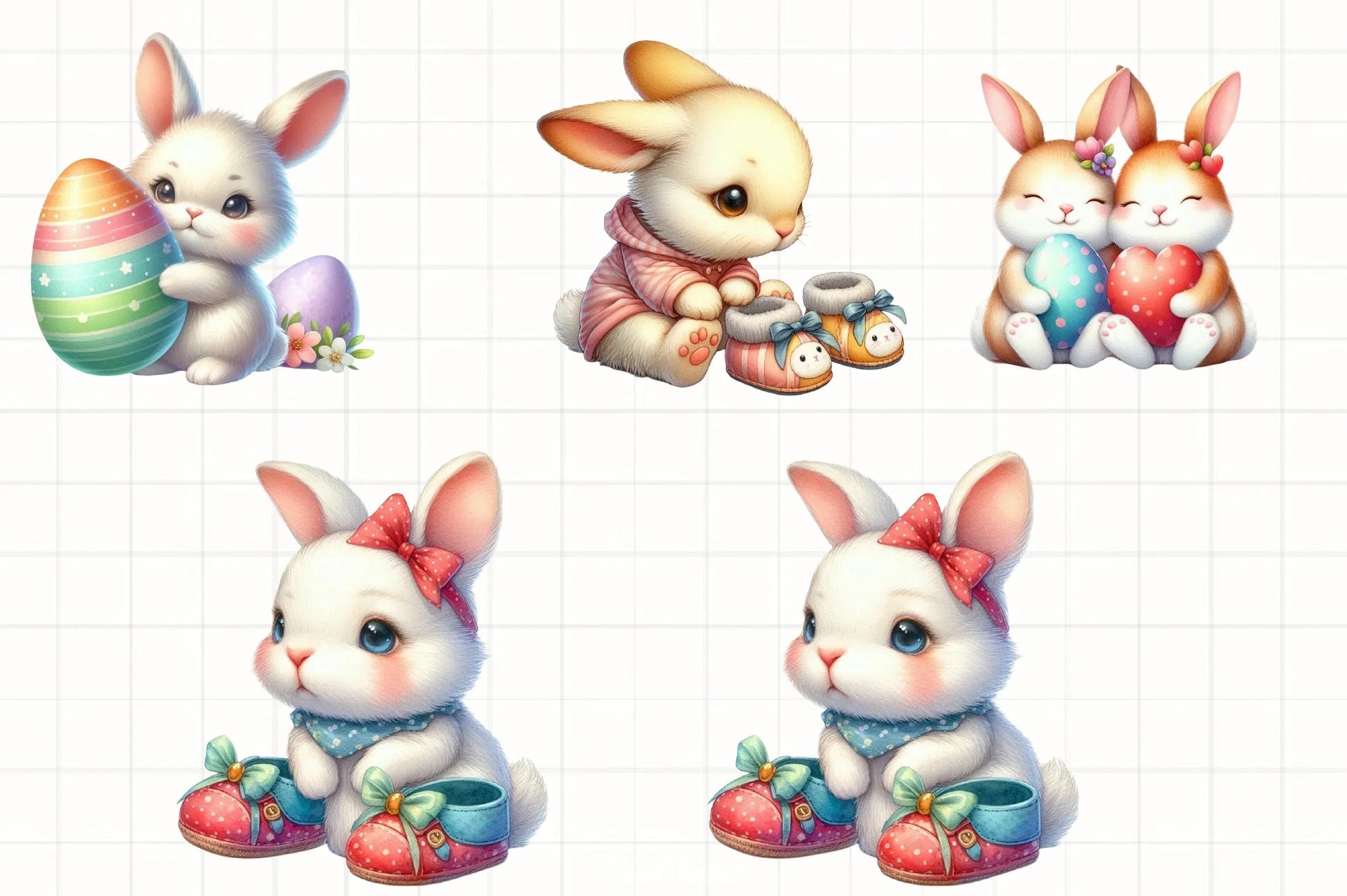 Cute Easter Bunny Clipart Bundle 50 - CraftNest - Digital Crafting and Art