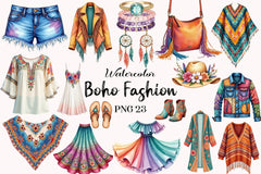 Boho Fashion Clipart Bundle 1 - CraftNest - Digital Crafting and Art