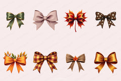 Fall Coquette Bows Clipart Bundle - CraftNest - Digital Crafting and Art