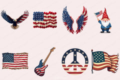 American Flag Clipart Bundle - CraftNest - Digital Crafting and Art