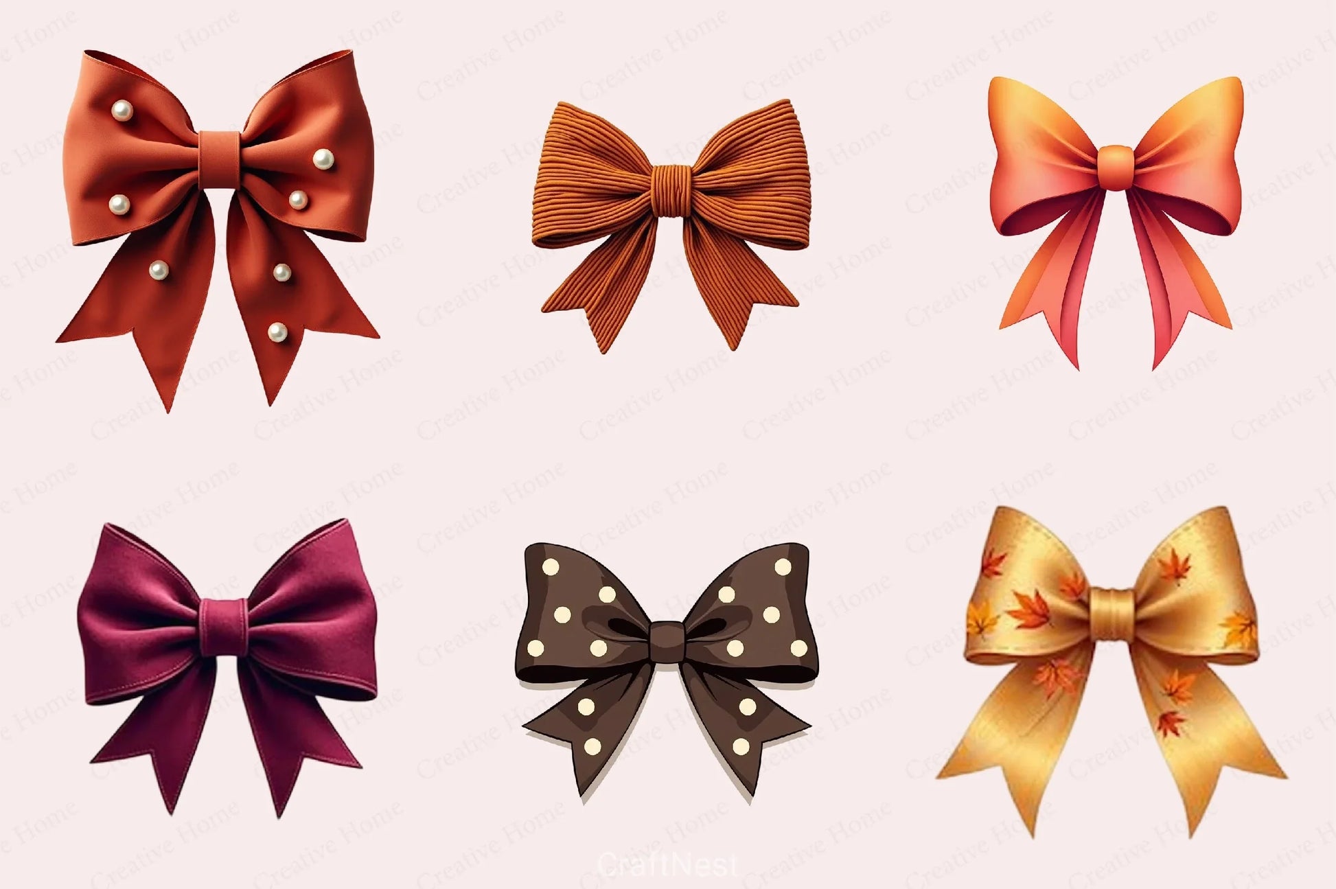 Fall Coquette Bows Clipart Bundle - CraftNest - Digital Crafting and Art
