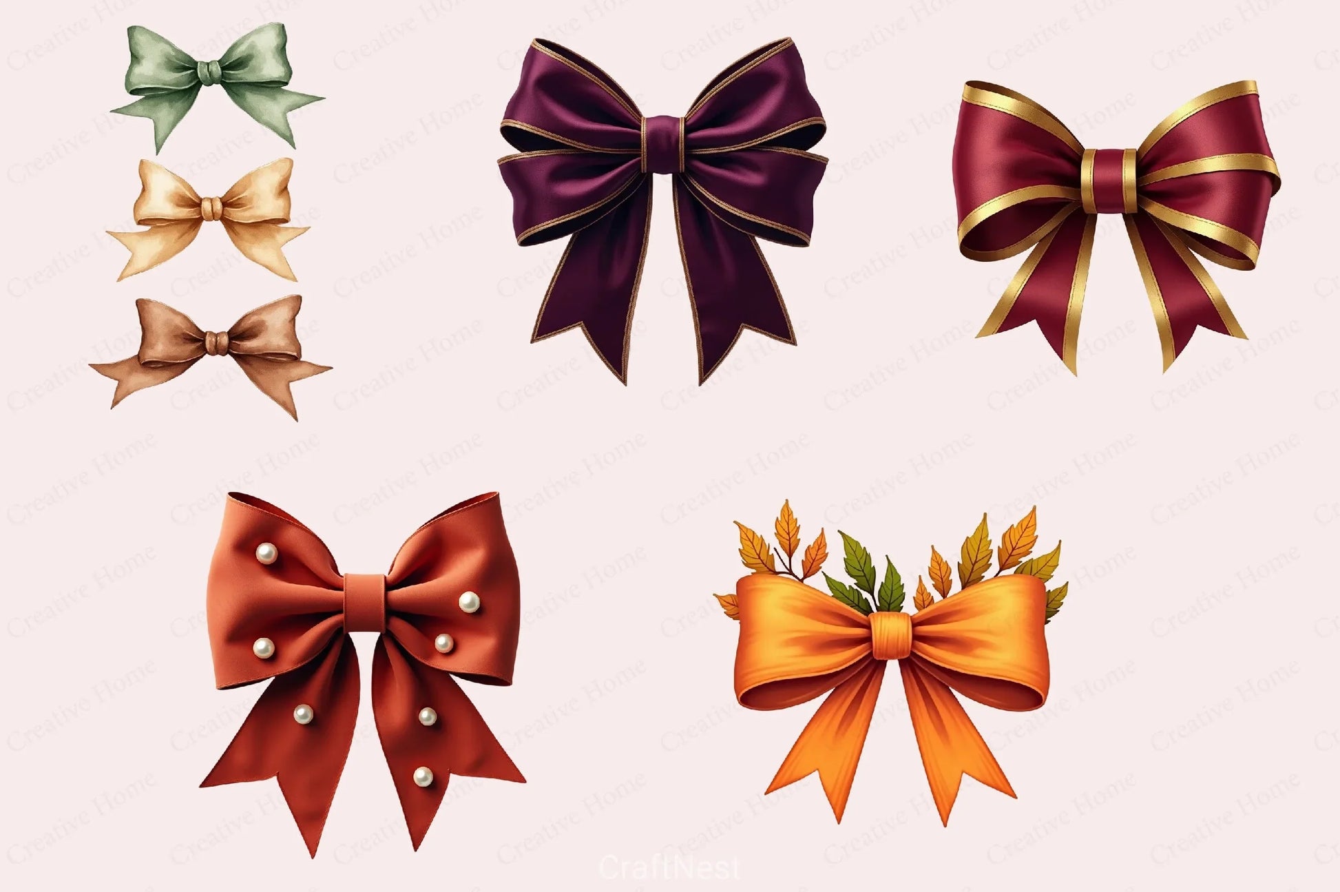 Fall Coquette Bows Clipart Bundle - CraftNest - Digital Crafting and Art